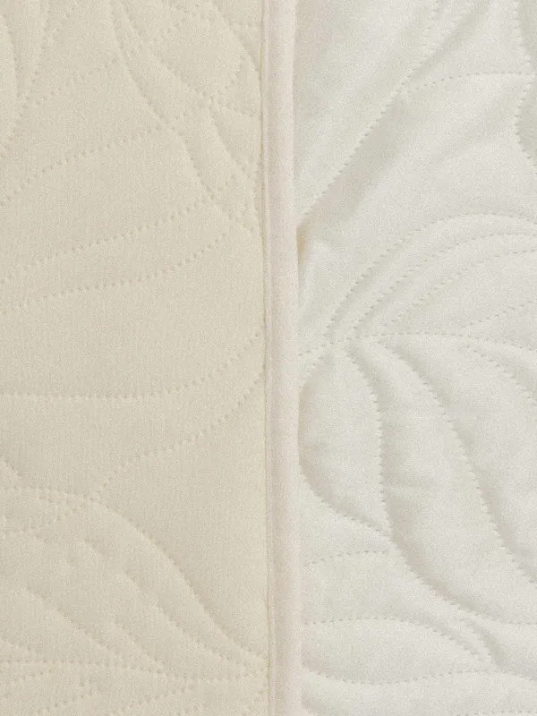 Bedspread, 220x240 cm, quilted, velvet/microfiber, milky, Leaves, Stitch velvet, image-2