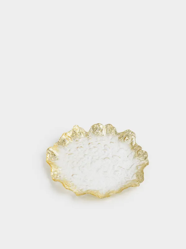 Dish, 26 cm, glass R, champagne, Wavy edges, Felsen, image-2