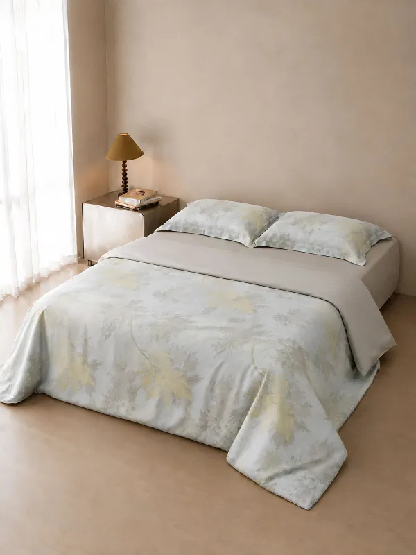Bed linen, Euro, Tencel 300 TS, grey-menthol, Branches, Tencel, image-1