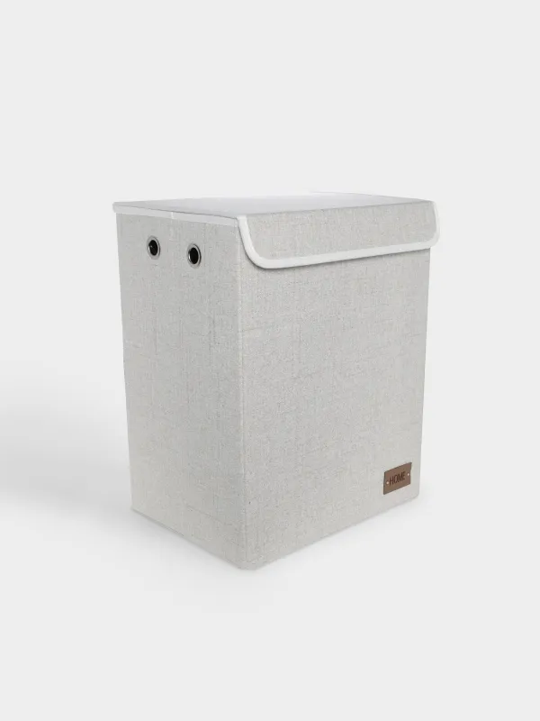 Laundry basket, 41x31x51 cm, polyester, rectangular, Beige, Everyday, image-1