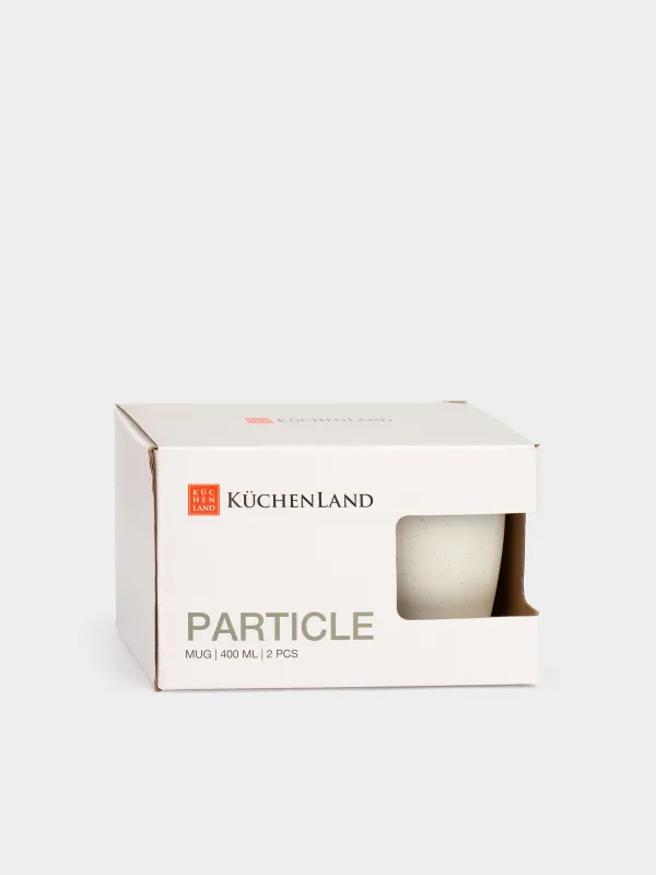 Mug, 400 ml, 2 pcs, ceramic, milk, speckled, Particle, image-8