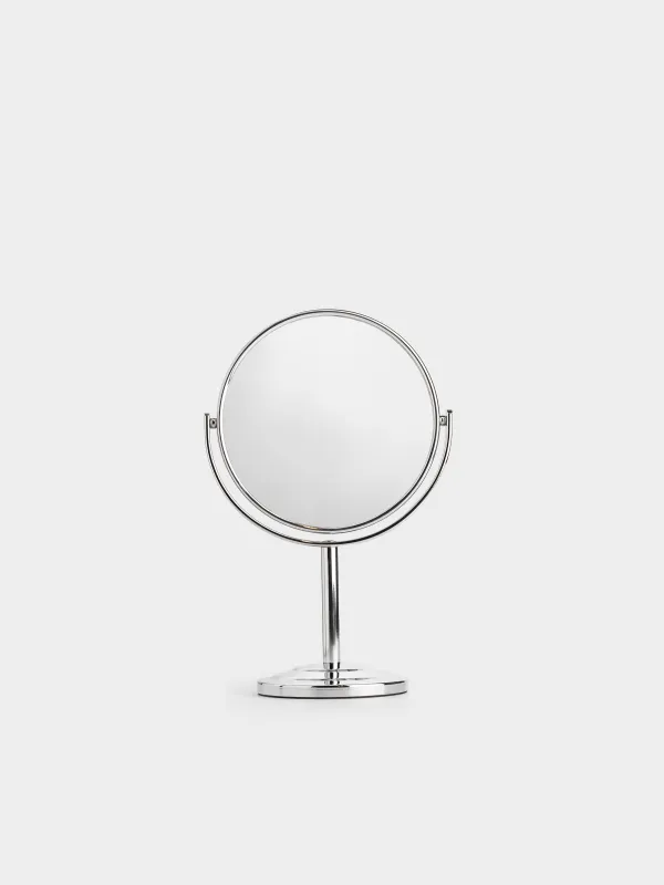 Table mirror, 22 cm, double-sided, on a leg, steel, round, Fantastic, image-2