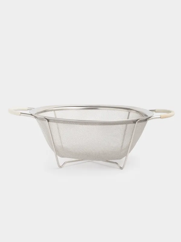 Colander, 25 cm, with two handles, steel/silicone, milk, Tammy, image-0