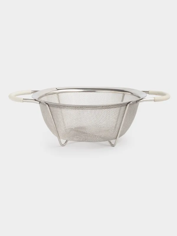 Colander, 20 cm, with two handles, steel / silicone, grey, Tammy, image-0