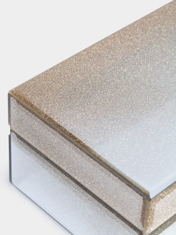 Jewelry box, 21x13 cm, glass, golden gradient, Actress, image-7