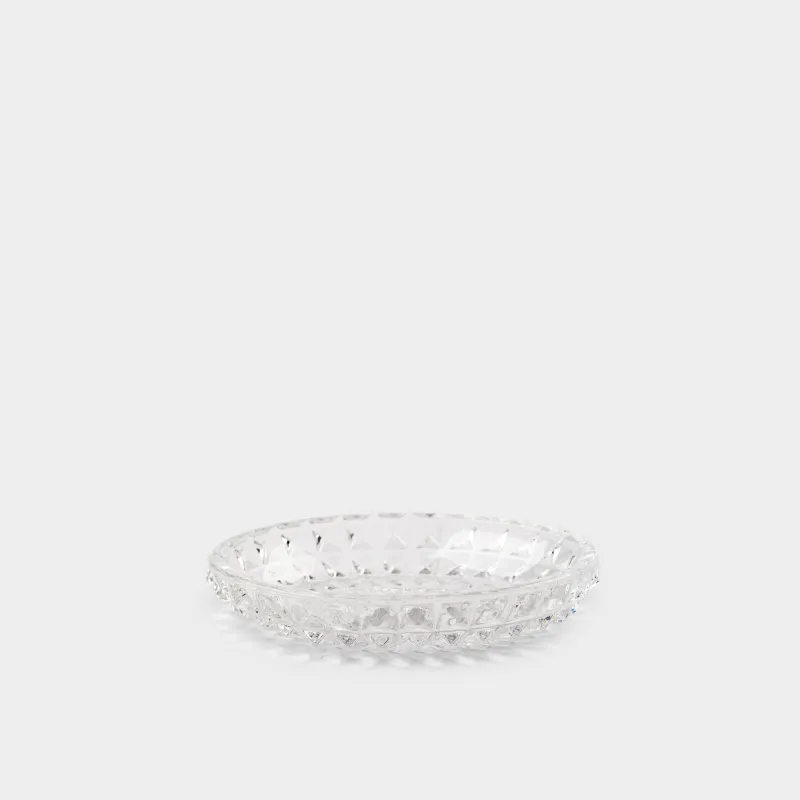 Soap dish, 13x10 cm, glass, oval, Diamond lights