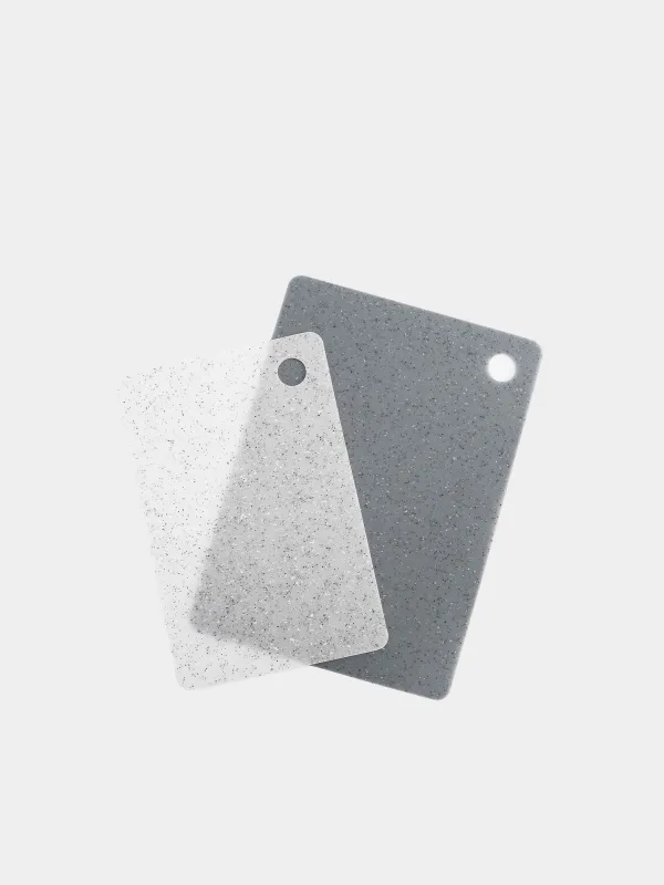 Cutting board, 19/24 cm, 2 pcs, plastic, rectangular, gray, speckled, Speck, image-2