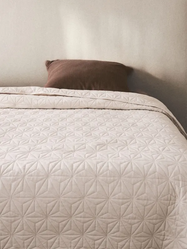 Bedspread, 220x240 cm, quilted, velvet/microfiber, sand, Toulouse, Stitch velvet, image-0