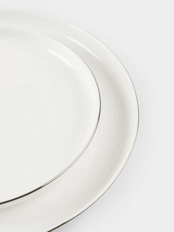Dining set, 6 pers, 18 pr, porcelain F, white, Ideal silver, image-3