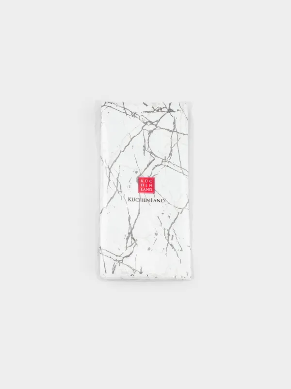Paper napkins, 33x33 cm, 20 pcs, rectangular, white, Silver marble, Maniera, image-3