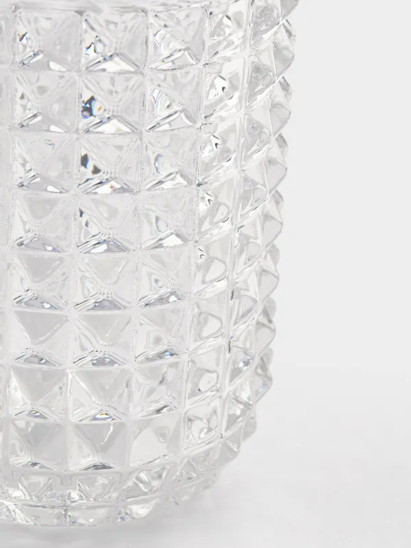 Bathroom tumbler, 11 cm, glass, Diamond lights, image-0