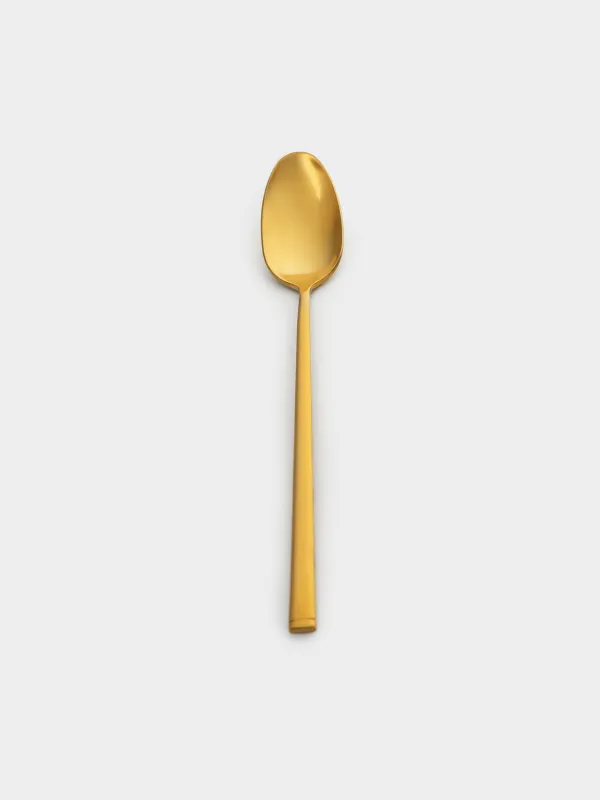 Tea spoon, 2 pcs, long handle, steel, gold, Madrid, image-3