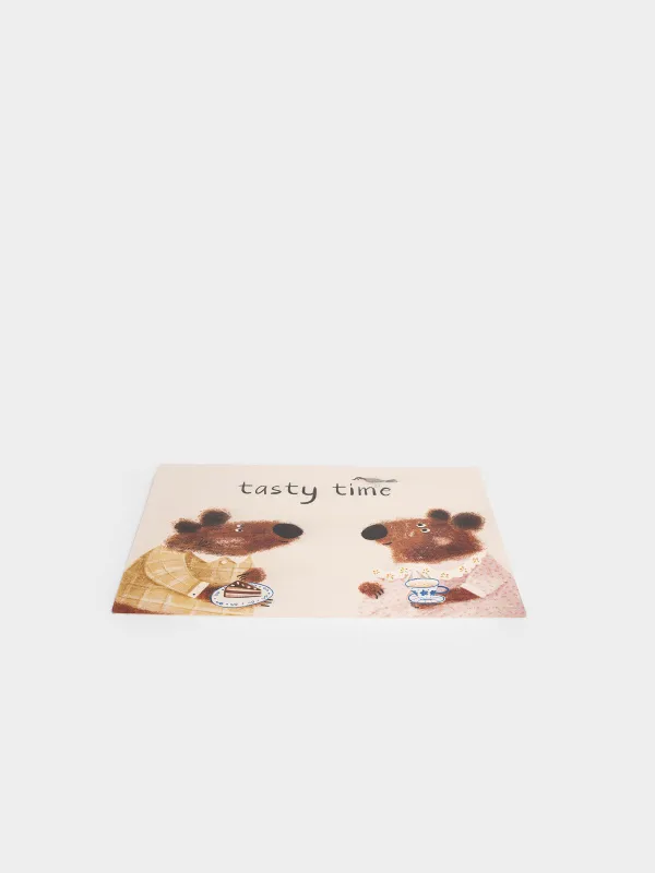 Placemat, 33x46 cm, PVC, rectangular, beige, Tasty time, Rock print, image-1