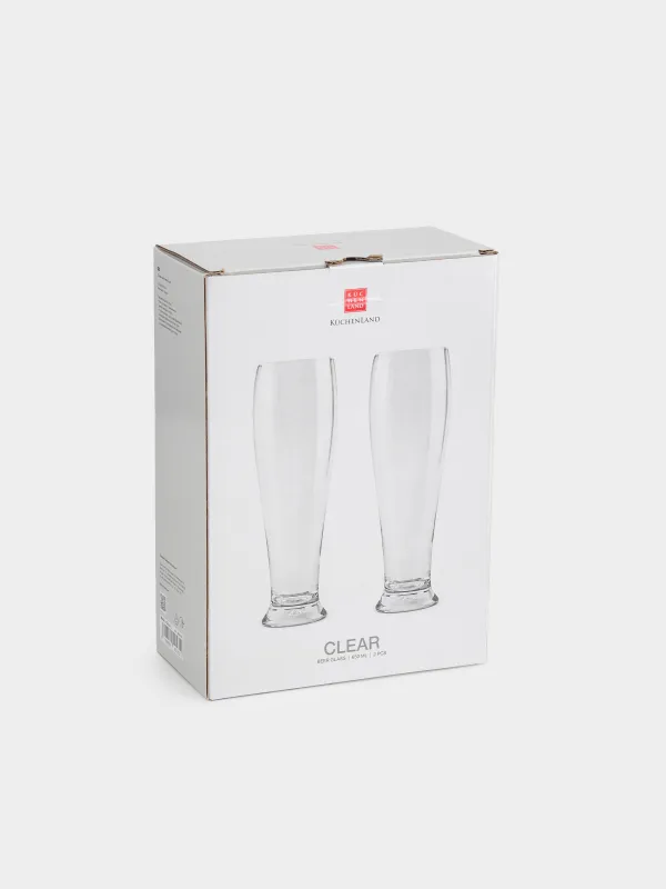 Drinking glass, 23 cm, 650 ml, 2 pcs, glass, Clear, image-4