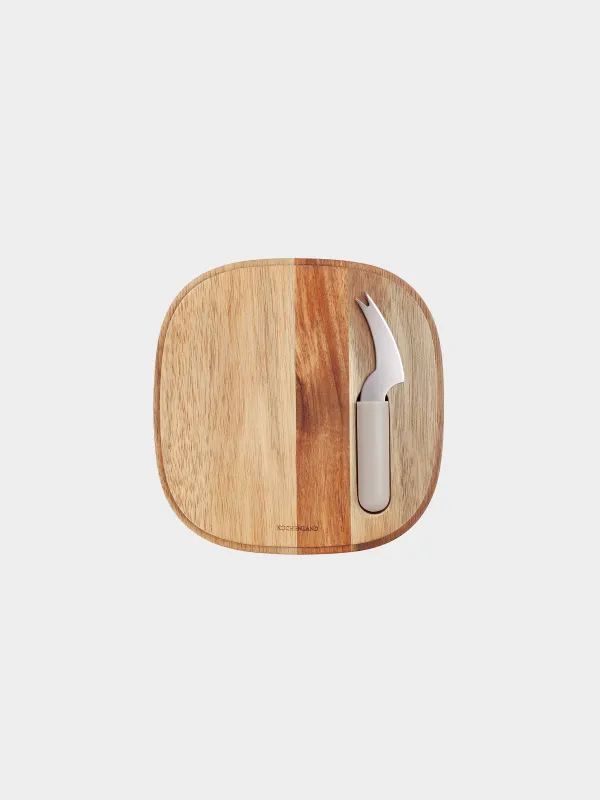 Cheese set, 2 pcs, dish board / dome, steel / wood / plastic, Noble tree, image-2