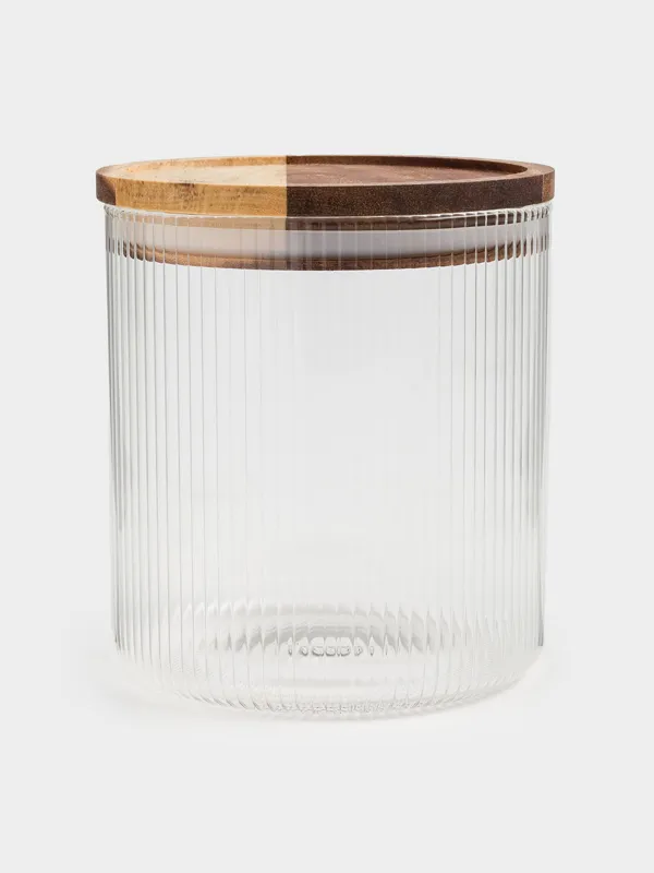 Can for bulk products, 900 ml, glass B, Ravi wood, image-0