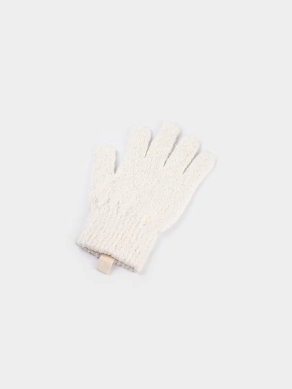 Body wash glove, 21 cm, 2 pcs, exfoliating, polyester, milk, Unique spa, image-2