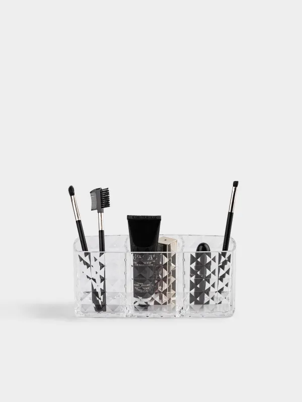 Cosmetics organizer, 19x8 cm, 3 compartments, plastic, Kandy, image-3