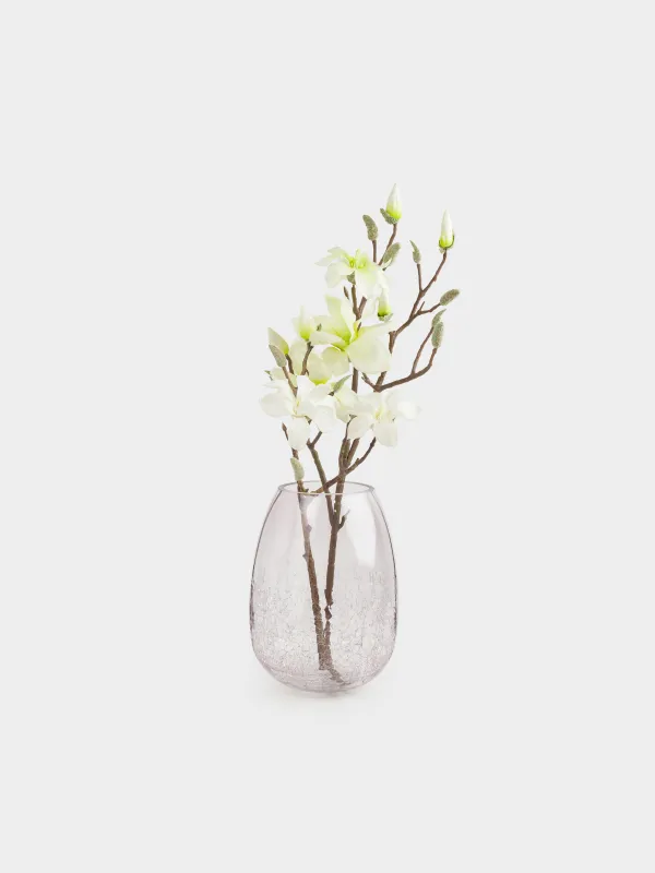 Flower vase, 25 cm, glass, purple, Craquelure, Ice, image-3