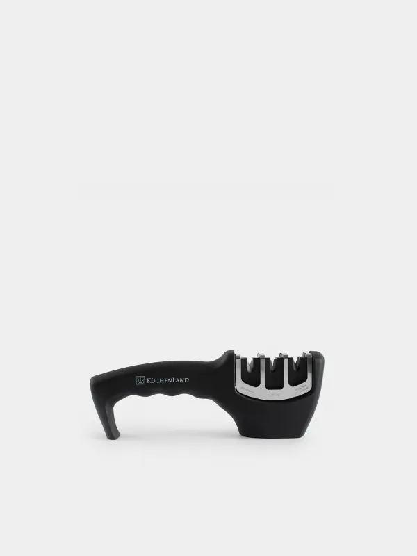 Knife Sharpener, 20 cm, 3-Stage sharpening, black, Accessories, image-0