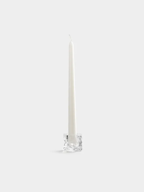 Candle holder, 4 cm, for a thin candle, glass, Concave, image-3