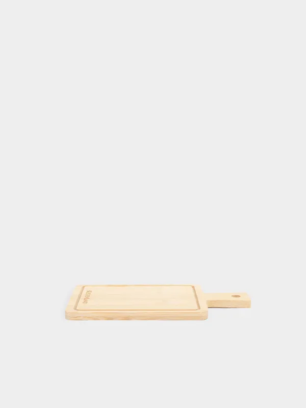 Hot plate, 19x11 cm, with handle, bamboo, rectangular, BBQ, image-3