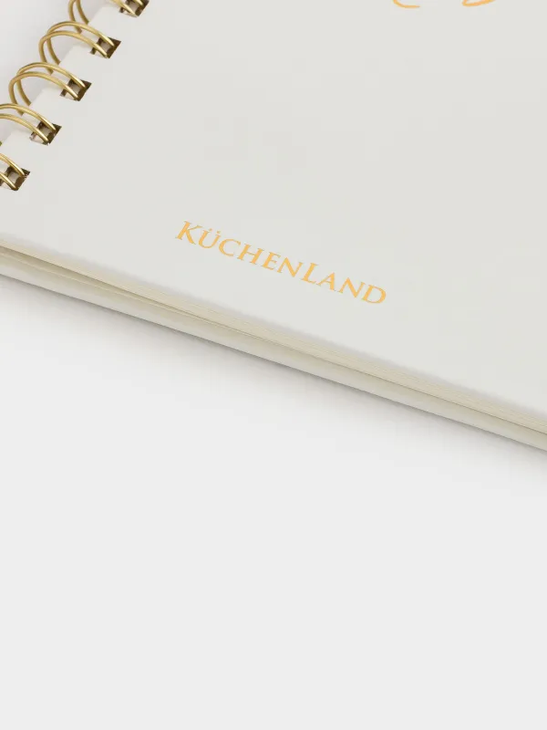 Notepad for notes, 15x20 cm, 80 l, on rings, with a pen, milky, Stationery sparkle, image-3