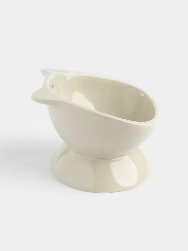 Pet bowl, 13x9 cm, 350 ml, with measuring scale, on a leg, ceramic, grey, Cat, Whiskers, image-7