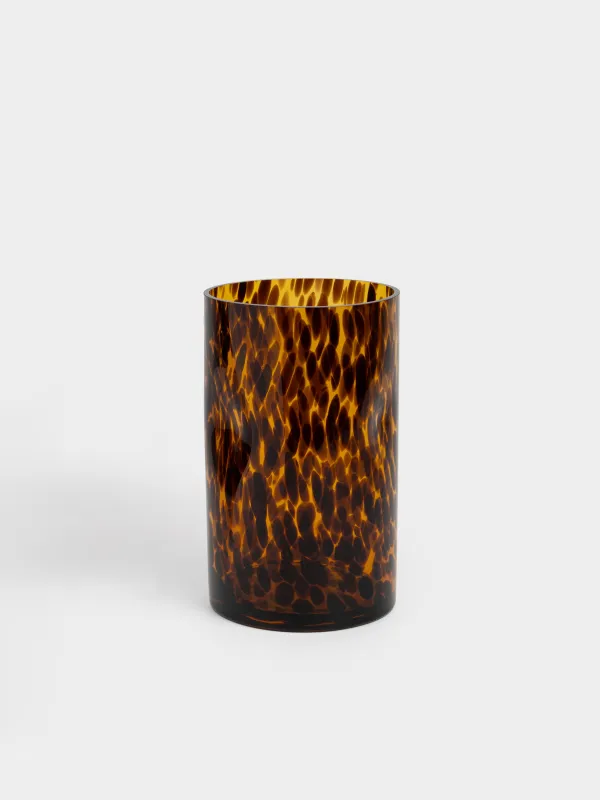 Flower vase, 24 cm, glass, brown, Animal pattern, Nors color, image-0