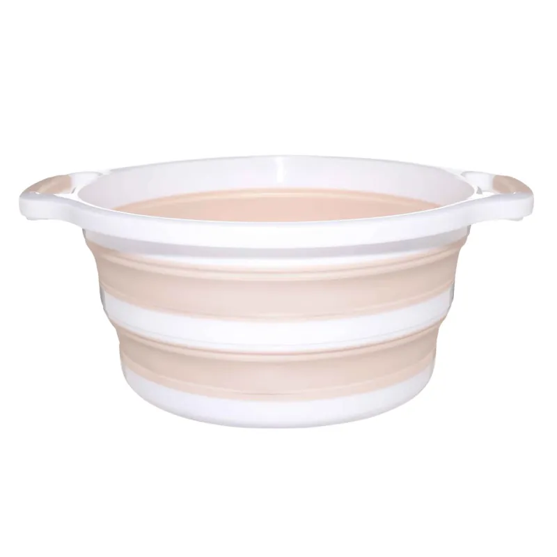 Foldable basin, 10 l, plastic / rubber, beige-pink, Foldaway, image-0