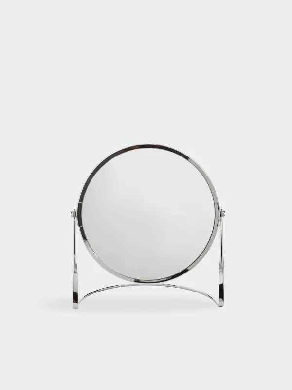 Table mirror, 20x17 cm, double-sided, metal, round, Fantastic, image-1