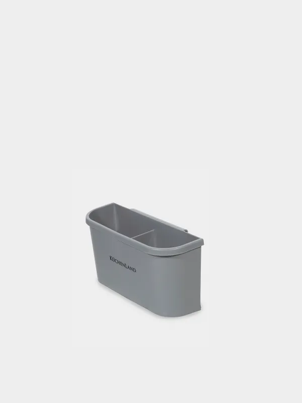 Dish rack, 43x31 cm, with tray, with drain, metal / plastic, light grey, Keepin, image-4