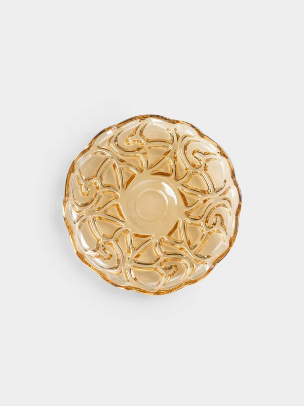Dish, 32 cm, glass R, amber, Patterns, Gala, image-0
