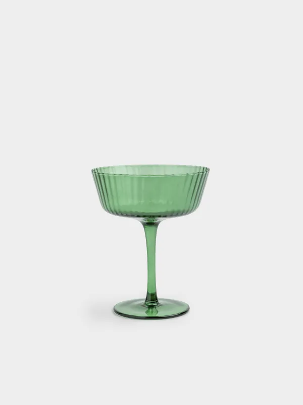 Drinking glass, 230 ml, glass R, green, Ribby color, image-0