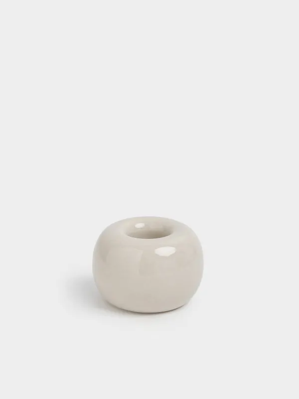 Toothbrush holder, 3 cm, ceramic, beige, Nira, image-0