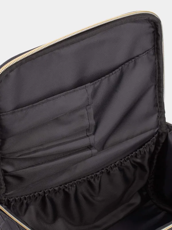 Cosmetic bag, 23x13 cm, with handle, polyurethane, black, Sennit, image-4