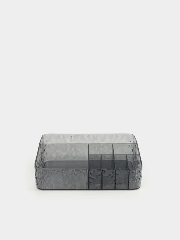 Organizer for cosmetics, 24x17 cm, 11 otd, plastic, gray, Renaissance clear, image-2