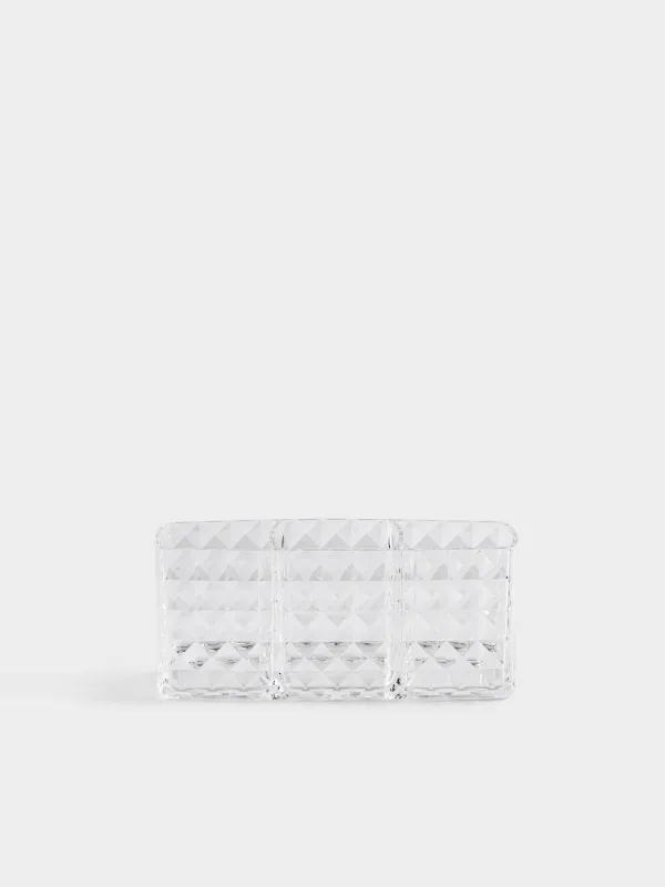 Cosmetics organizer, 19x8 cm, 3 compartments, plastic, Kandy, image-0