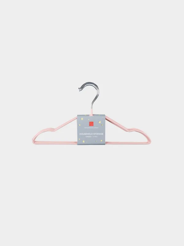 Hanger, 28 cm, 5 pcs, children's, metal coated, pink, Colorful house, image-3