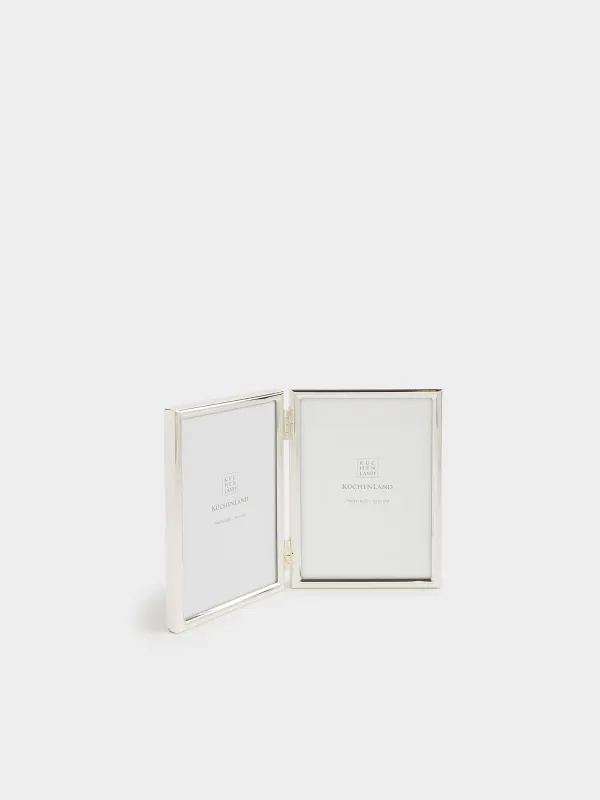 Photo frame, 19x13 cm, 2 photos, metal / glass, silver, Fantastic, image-0