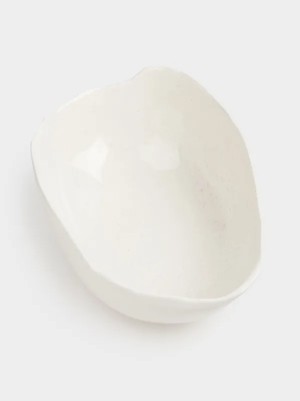 Fruit bowl, 27x9 cm, ceramic, milk, speckled, Uneven edge, Delicia, image-3