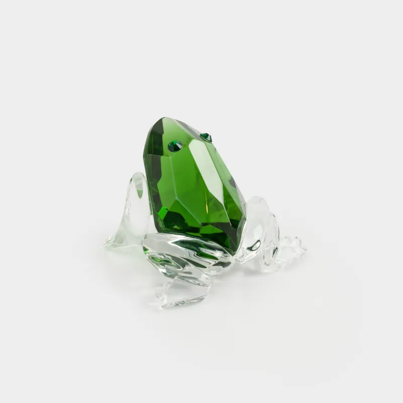 Statuette, 5 cm, glass, green, Frog, Vitreous, image-1