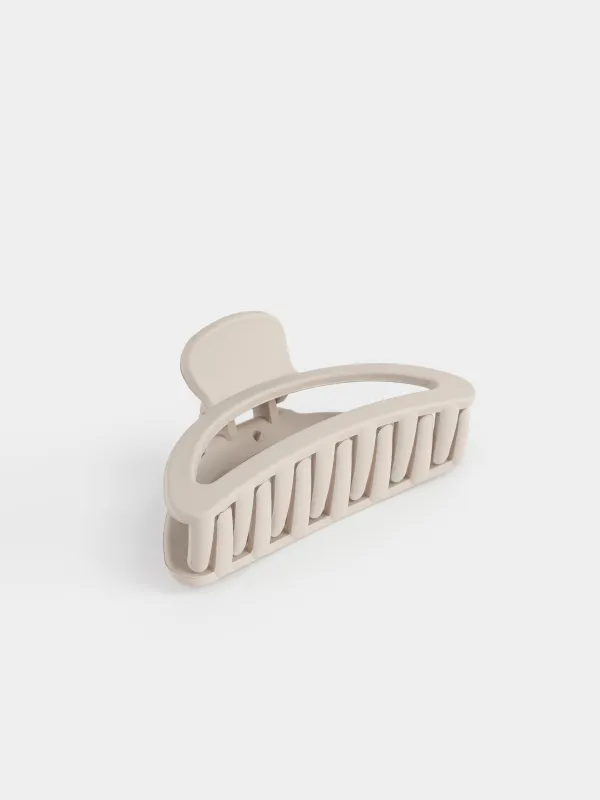 Hair clip, 9 cm, Acrylic / metal, grey, Crab, Hair basic, image-2