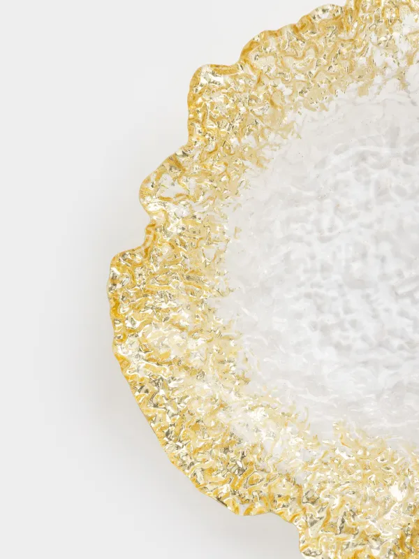 Fruit vase, 28x7 cm, glass R, champagne, Wavy edges, Felsen, image-2