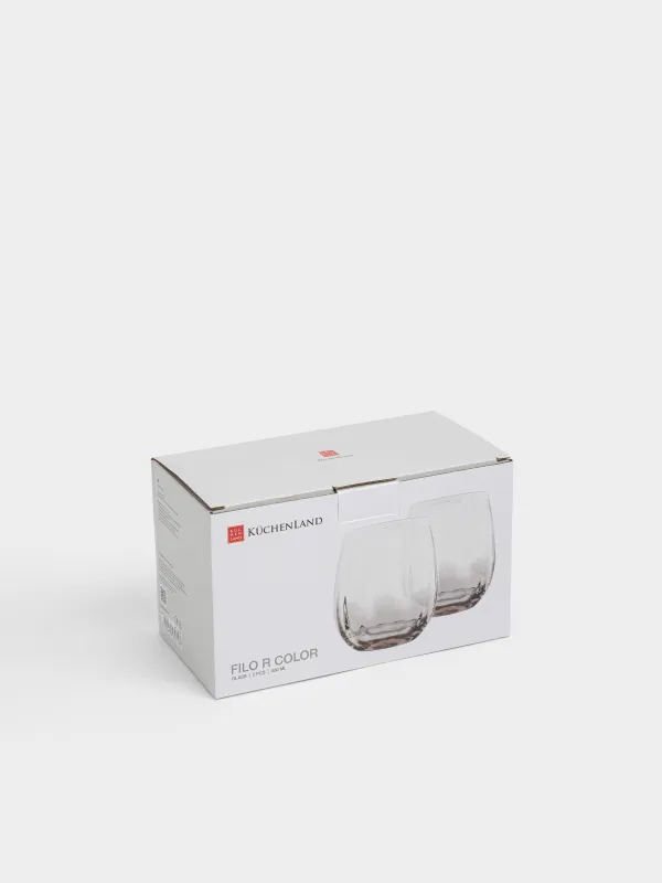 Glass, 10 cm, 450 ml, 2 pcs, glass, beige, Filo R color, image-3