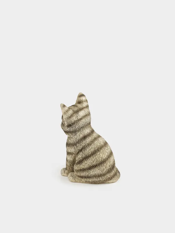 Statuette, 11 cm, polyresin, Champagne, Kitten sitting, Cat, image-3