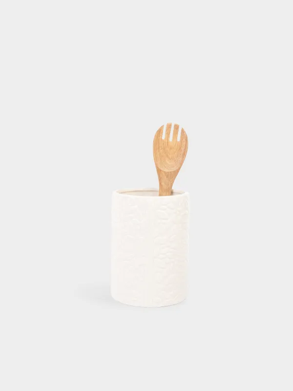 Kitchen accessories stand, 16 cm, ceramic, cream, Petals, Impression, image-5