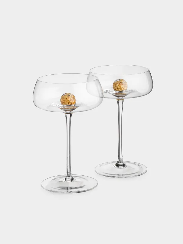 Drinking glass, 240 ml, 2 pcs, glass, Amber ball, Sorento, image-1