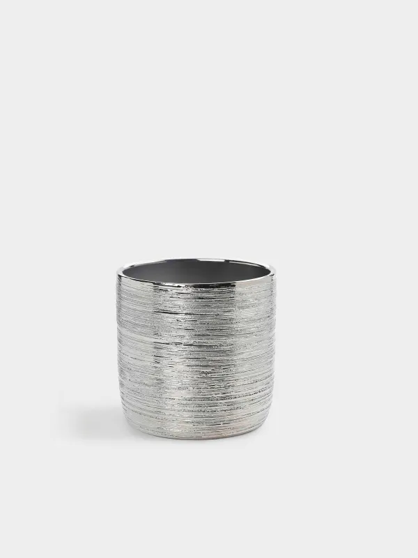 Planters, 14x14 cm, ceramic, silver, Galore, image-0