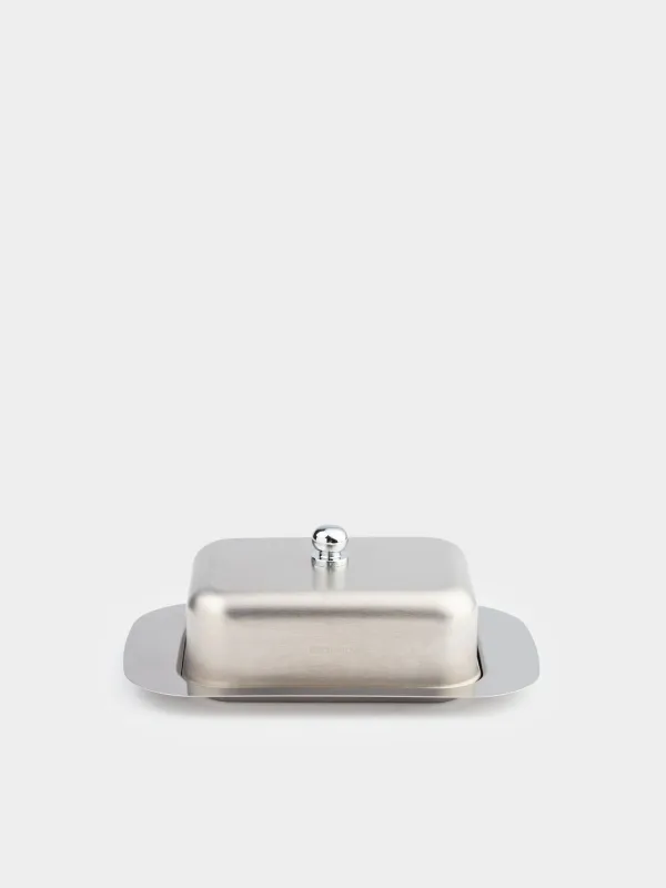 Butter dish, 18 cm, steel, rectangular, Classic, image-1